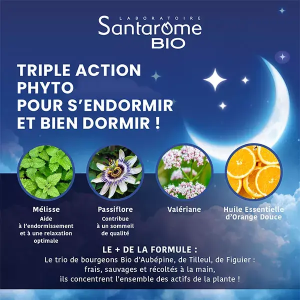 Santarome - Bonne Nuit Bio - Aide à l'endormissement - 20 comprimés