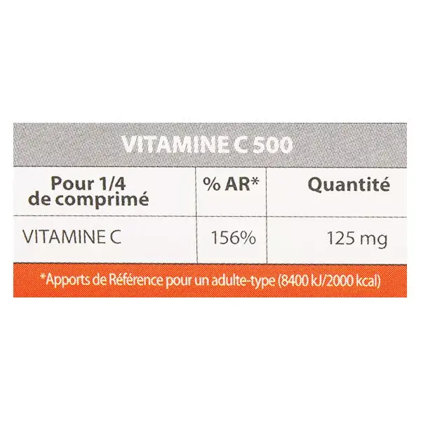 Juvamine vitamin C 500 without sparkling sugars 30 tablets