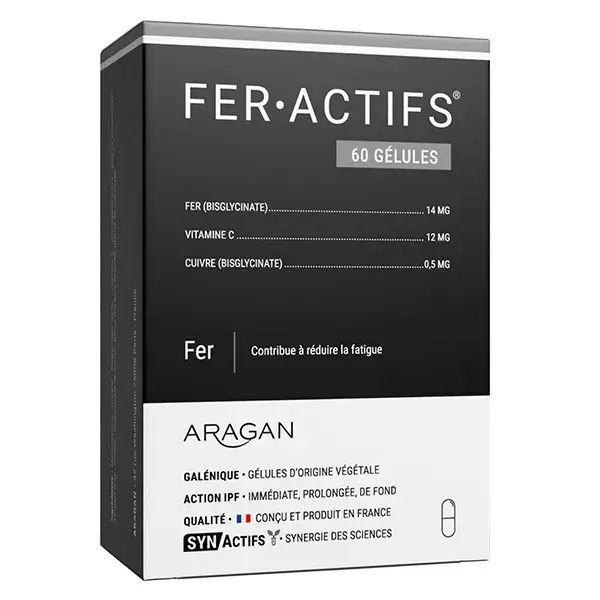 Aragan - Synactifs - Feractifs® - Anti-Fatigue - Fer, Vitamine C - 60 gélules