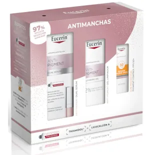 Eucerin Anti-Pigment Dual Sérum 30ml + Gel Limpiador 20ml + Pigment Control FPS 50+ 7ml