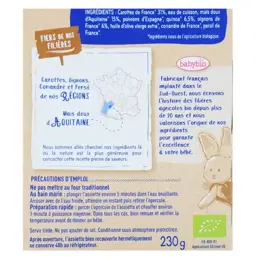 Babybio Repas Soir Assiette Carotte Maïs Quinoa +12m Bio 230g