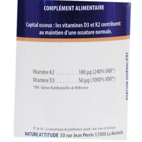 Nature Attitude Vitamins D3 + K2 60 capsules
