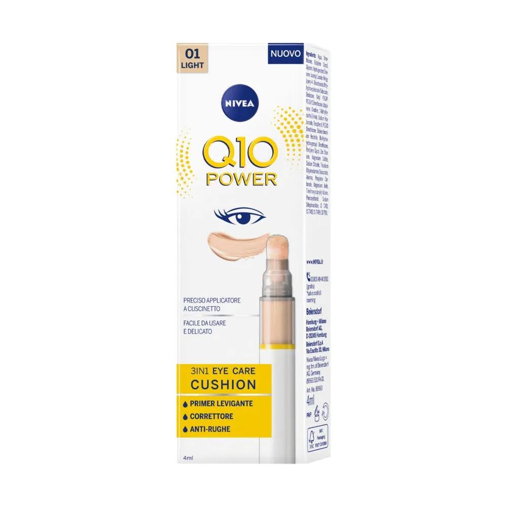 Nivea Q10 Power 3in1 Eye Care Cushion Crema Contorno Occhi Colorata e Idratante 01 Light 4 ml