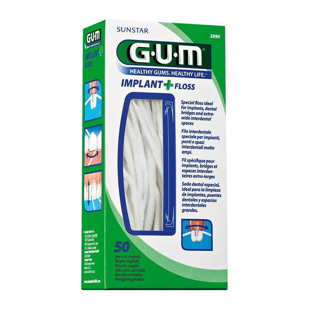 Gum Implant+Floss Filo Interdentale Per Impianti 50 Fili Pretagliati