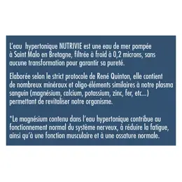 Nutrivie Eau Hypertonique Quinton Ampoules 10ml