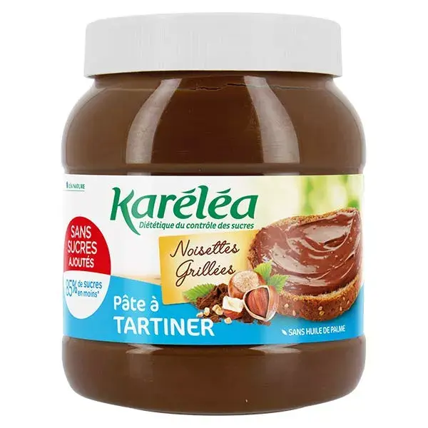 Karéléa Chocolat Sans Sucres Ajoutés Pâte à Tartiner Noisettes Cacao 750g