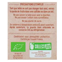 Babybio Fruits Gourde Pomme Framboise +6m Bio 4 x 90g