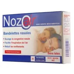 Nozoair Bandelettes nasales petit / moyen nez boite de 30