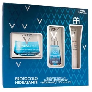 Vichy Minéral 89 Crema 50 ml + Contorno Ojos 15 ml + Mini Talla Solar UV Age Daily
