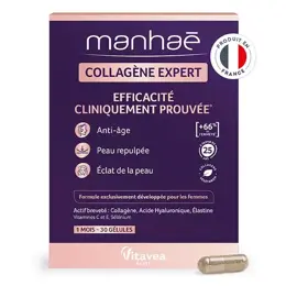 Manhaé Collagène Expert Anti-Âge Peau Repulpée Eclat de la Peau 30 gélules