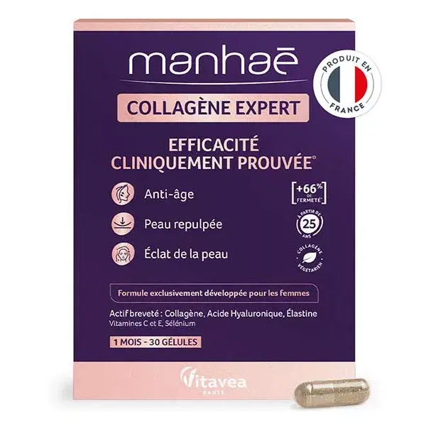 Manhaé Collagène Expert Anti-Age Pelle Rimpolpata Brillantezza della Pelle 30 capsule