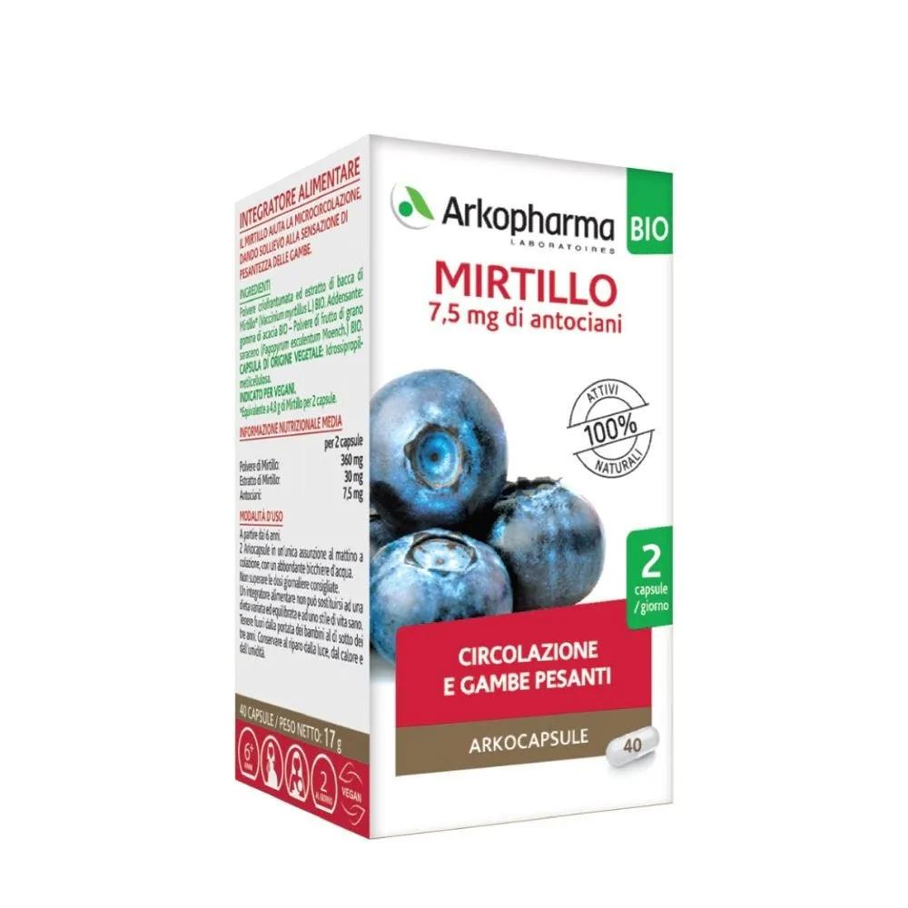 Arkocapsule Mirtillo Bio Integratore Circolazione E Gambe 40 Capsule