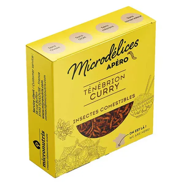 Micronutris Microdélices Insectes Curry (Tenebrio molitor) boîte de 5g