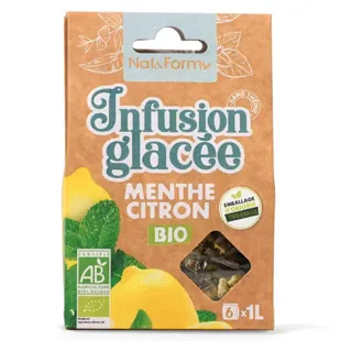 Infuso biologico di menta e limone ghiacciato Nat & Form 6 bustine da 8 grammi
