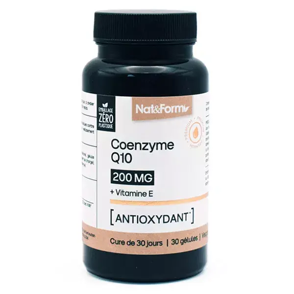 Nat & Form Coenzyme Q10 + Vitamine E antioxydant 30 gélules