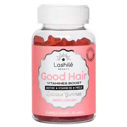 Lashilé Beauty Good Hair Vitamines Boost Cheveux Sublimes Sans Sucres 60 gummies