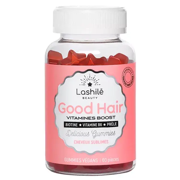 Lashilé Beauty Good Hair Vitamines Boost Cheveux Sublimes Sans Sucres 60 gummies