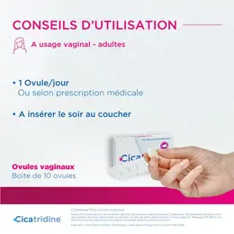 Cicatridine Plus Ovules Vaginaux Hydratant Vaginal à Action Rapide et Intensive 10 unités