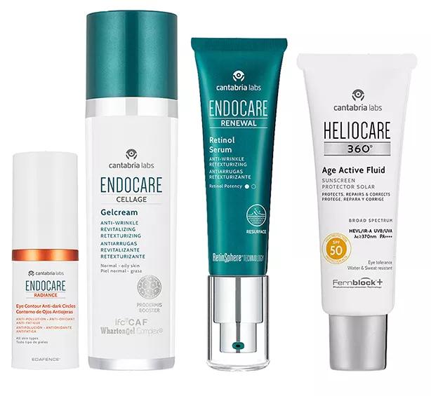Anti-Aging-Routine für normale, fettige oder Mischhaut mit Kontur für müde Augen