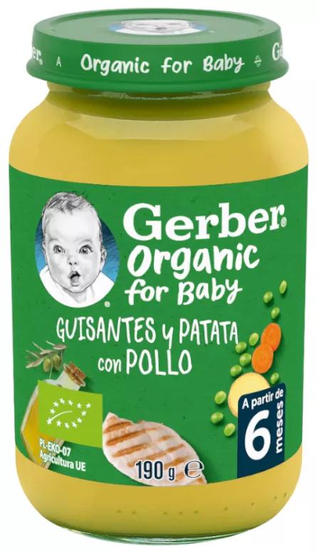 Gerber Organic Guisantes, Patata y Pollo +6 m 190 gr - Atida