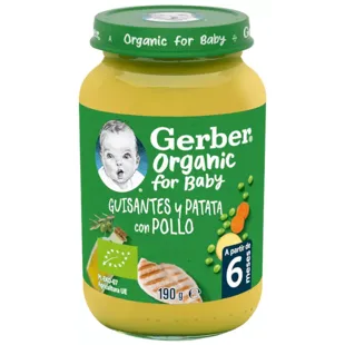 Gerber Biologische Erwten, Aardappel en Kip +6 m 190 gr