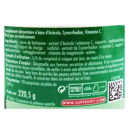 Superdiet Maxi Pot Acérola Vitamine C 90 comprimés sécables à croquer