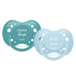 Dodie Sucette Anatomique +18m Bébé Ours Mini Loup Bleu Lot de 2