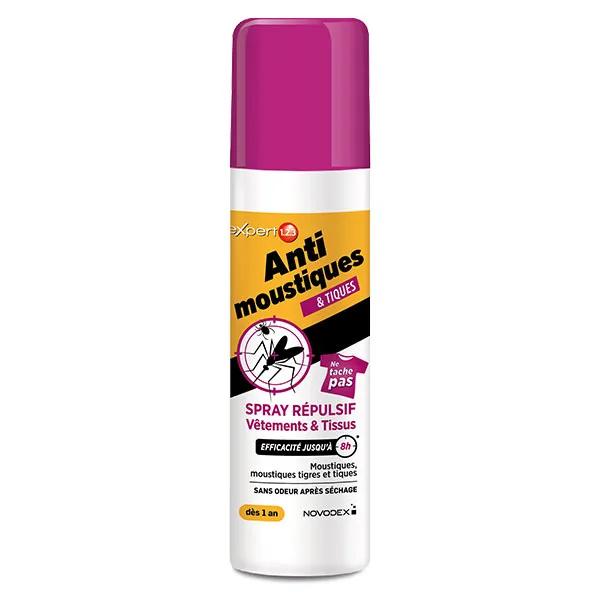 Nutreov Expert 123 Anti-moustiques et Tiques spray répulsif Vêtements et Tissus 100 ml