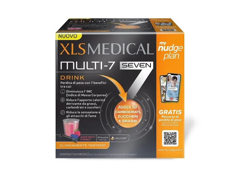 XLS Medical Multi-7 Drink Perdita e Controllo del Peso 60 Stick Liquidi da Bere