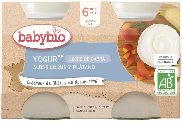 Babybio Yogur Albaricoque y Plátano con Leche de Cabra +6m 2x130 gr