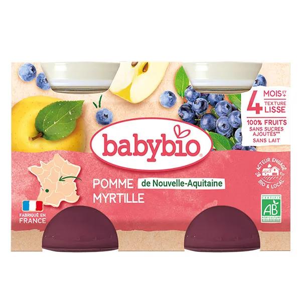 Babybio Mes Fruits Manzana y Arándanos a apartir de 4 meses 2 x 130g