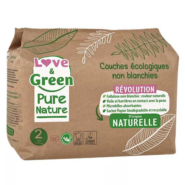 Love & Green Baby Change Pañal Ecológico Pure Nature Talla 2 35 unidades