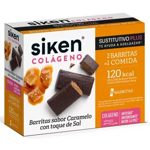 Siken Barra de chocolate substituto de colágeno 8 unidades