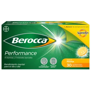 Berocca Performance Orange flavor 30 effervescent tablets Bayer