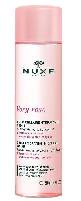 Nuxe Very Rose Acqua Micellare Idratante 3 in 1 per Pelle Secca, Molto Secca e Sensibile 200 ml