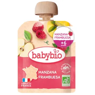 BabyBio Pouche Apple and Raspberry +6m 90 gr