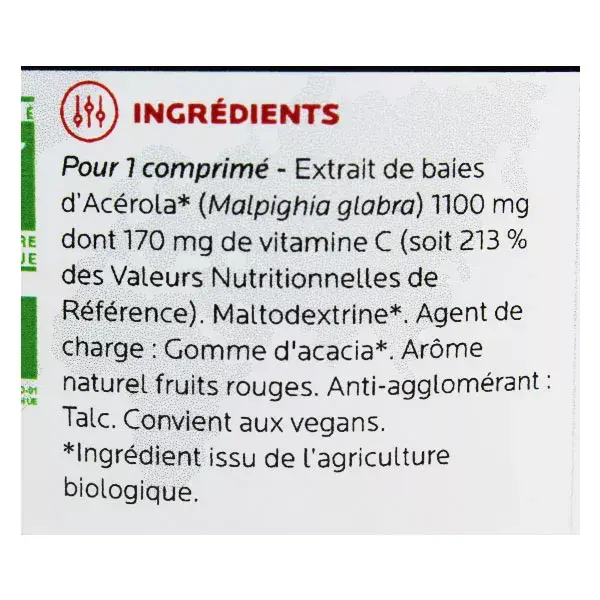 Fitoform Acérola Bio Sin Azúcar Añadido 1000mg 60 comprimidos 20% gratis