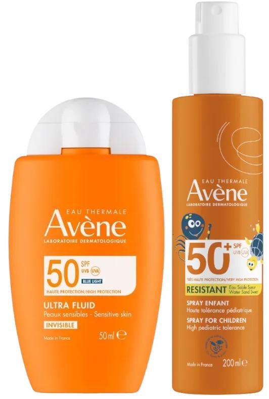 Avène Ultra Fluide Invisible SPF50 50 ml + Spray Enfant 200 ml