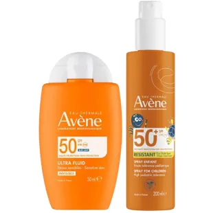 Avène Ultra Fluid Invisible SPF50 50 ml + Children&#39;s Spray 200 ml
