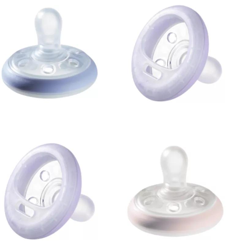 Tommee Tippee Chupete Natural Star Noche Azul/Rosa 6-18m 4 uds