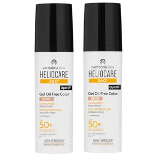 Heliocare 360 Gel Oil Free SPF50+ Color Beige 2x50 ml
