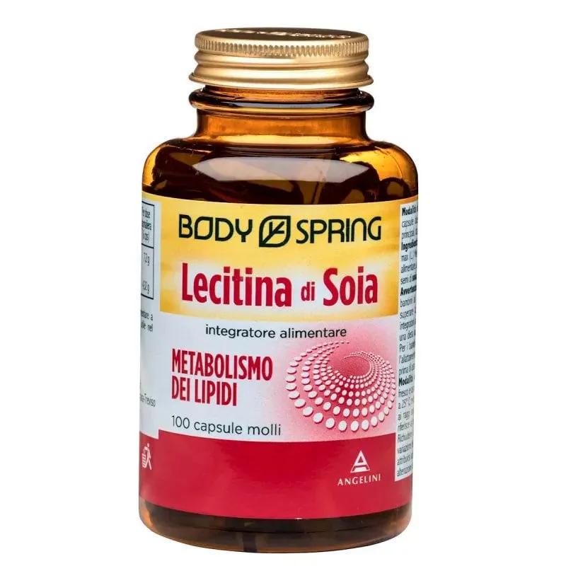 Body Spring Lecitina Di Soia Integratore Metabolismo dei Lipidi 100 Capsule