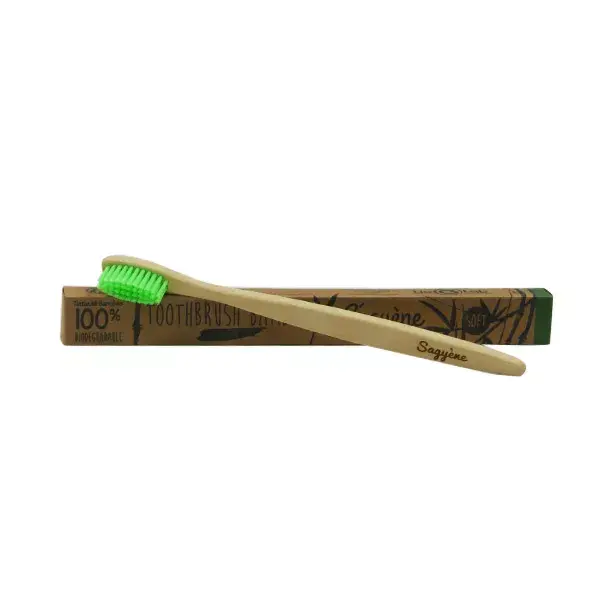 Sagyène Cepillo de Dientes de Bambú para Adultos Verde
