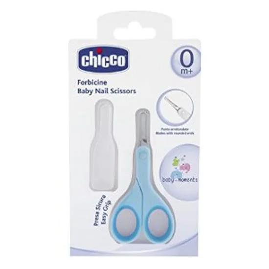 Chicco Forbicine Azzurro Punta Arrotondata