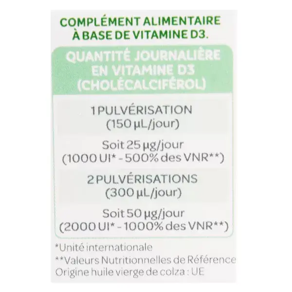 SuperDiet La Vitamine D3 Végétale 1000UI 20ml
