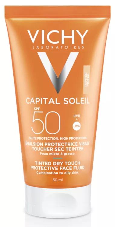 Vichy Capital Soleil SPF50 emulsão Tacto Seco com Cor 50ml