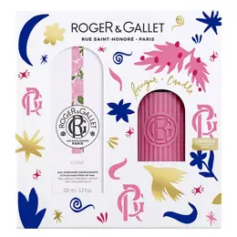 Roger & Gallet Coffret Eau Parfumée Bienfaisante Rose 100 Ml Et Sa Bougie Parfumée