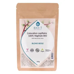 Bio-T Tinta per capelli a base vegetale, biondo beige - Biologica e 100% naturale - 100 g