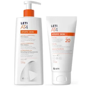 Leti AT4 Atopic Skin Body Milk 500 ml + Facial Cream SPF20 50 ml