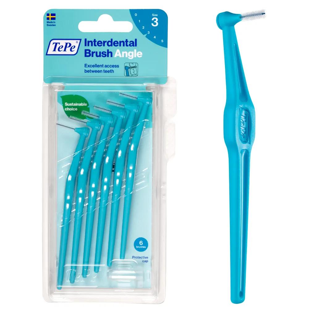 TePe Angle Blu Scovolino Angolato Per Pulizia Interdentale Misura ISO 3 Filo 0,6 mm 6 Pezzi